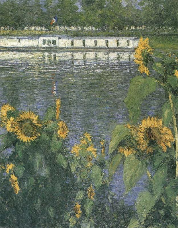 Gustave Caillebotte The sunflowers of waterside Germany oil painting art